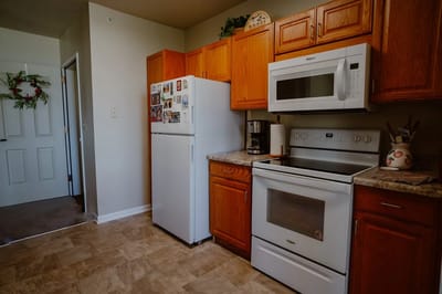 Bright kitchen with modern appliances