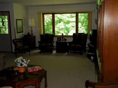 Cozy common living area with natural light