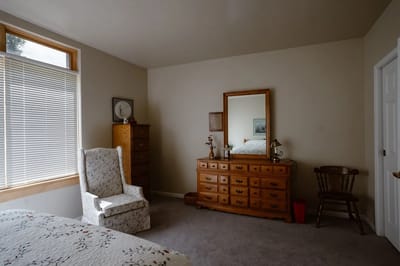 Cozy bedroom interior with furniture