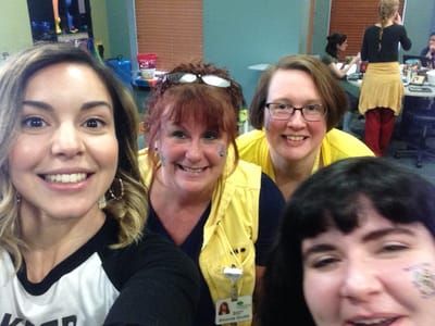 Staff and residents enjoying time together.