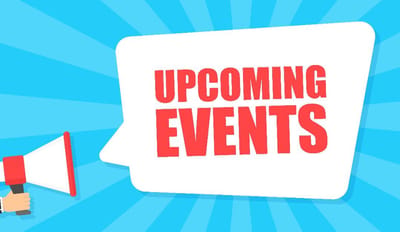 Graphic announcing upcoming events