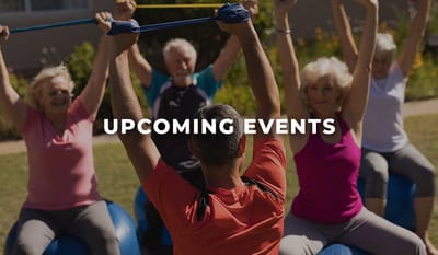 Residents participating in a group exercise event.