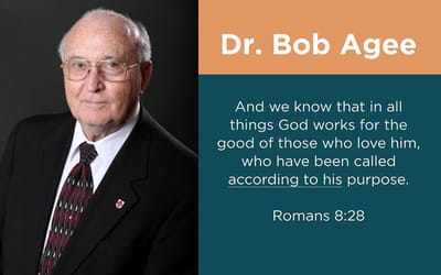 Portrait of Dr. Bob Agee with quote