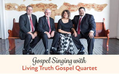 Gospel singing performance with four singers.