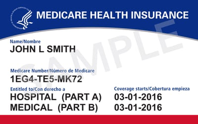 Sample Medicare health insurance card