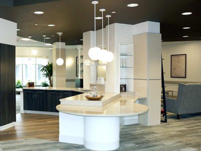 Interior view of a common area with modern design.