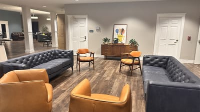 Common area with seating and decor