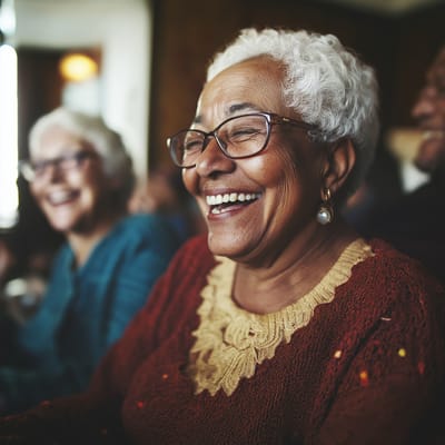 Residents enjoying a joyful moment together