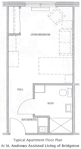 Typical apartment floor plan for residents