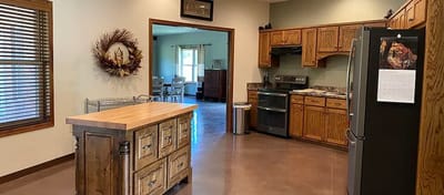 Interior view of a kitchen area in a facility