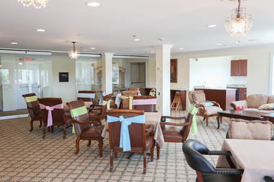 Interior common area with chairs and tables