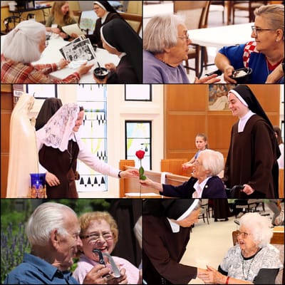 Residents and staff engaging in activities and sharing moments