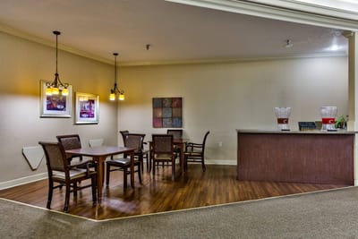 Cozy common area with seating and decor