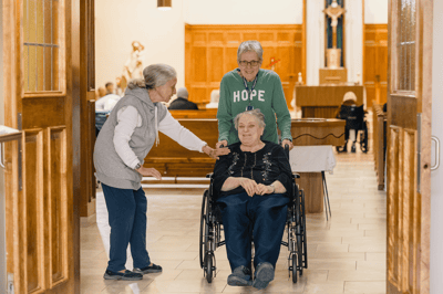 Residents enjoying time in a common area