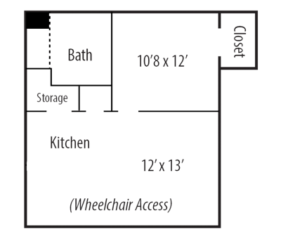 Architectural floor plan showing room layout