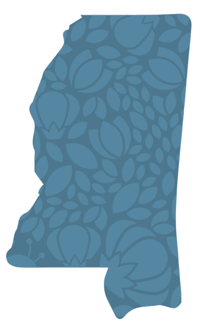 Decorative floral pattern in blue