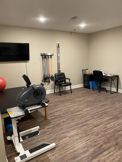 Interior of a fitness room with exercise equipment