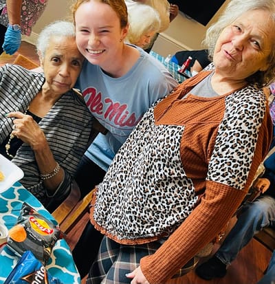 Residents enjoying time together during a social event