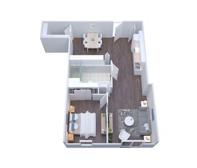 Architectural floor plan of a residential unit