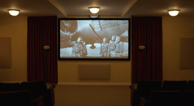 Interior view of a film screening room