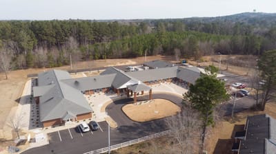 Aerial view of Meadowview Terrace's building and grounds