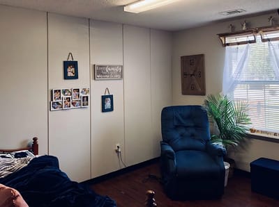 Cozy interior of a resident's room with decorations