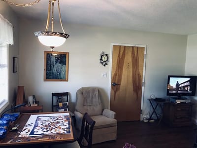 Cozy interior with a puzzle on the table