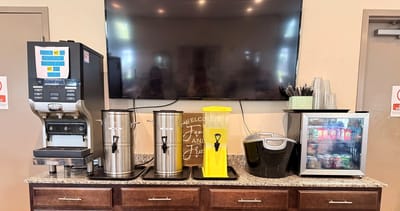 Beverage station in a senior living common area