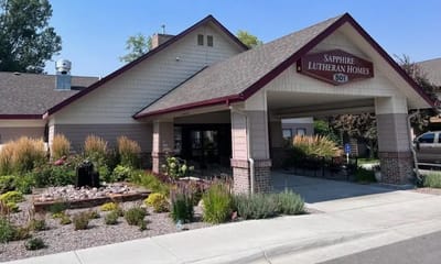 Entrance of Sapphire Lutheran Homes with landscaping
