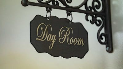 Sign for the Day Room in a senior living facility
