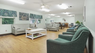 Common area with seating and natural light