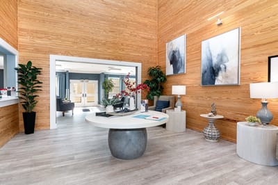 Interior view of a welcoming lobby with decor