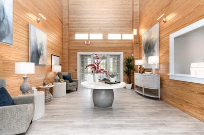 Bright, welcoming lobby area with comfortable seating