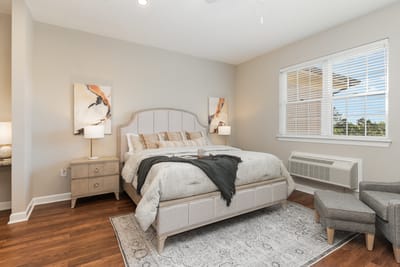 Stylish private resident room with modern decor