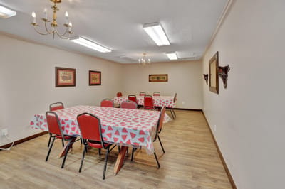 Dining room with tables and chairs