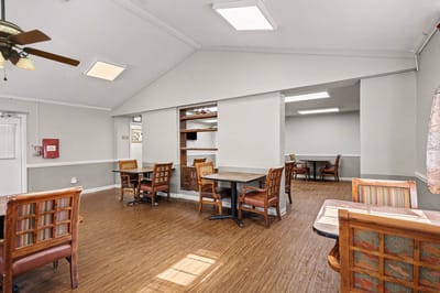 Common area with seating for socialization