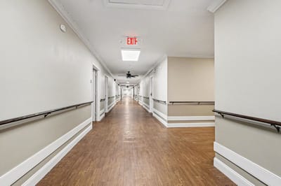 Long corridor in a senior living facility