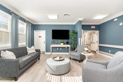 Interior lounge area with comfortable seating