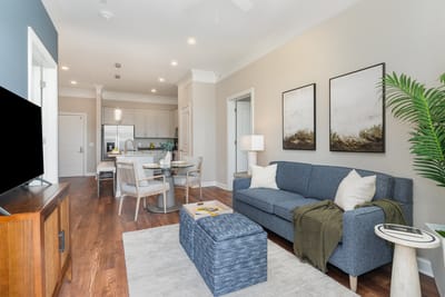 Stylish interior of a living space in a senior living facility