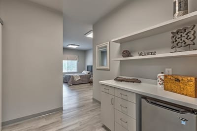 Interior view of a resident room in the facility
