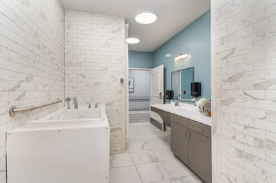 Bright and modern bathroom facilities