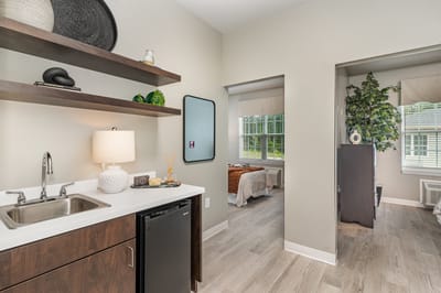 Interior view of a resident's private room