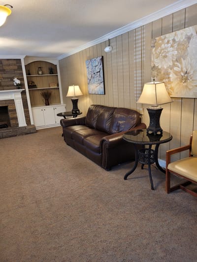 Comfortable lounge area with seating and decor