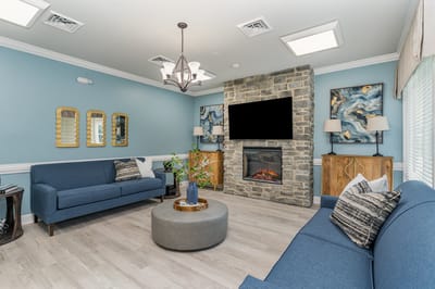 Cozy common area with comfortable seating and decor