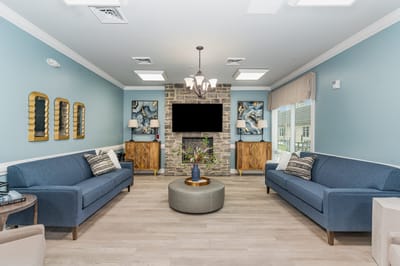 Bright common area with comfortable seating