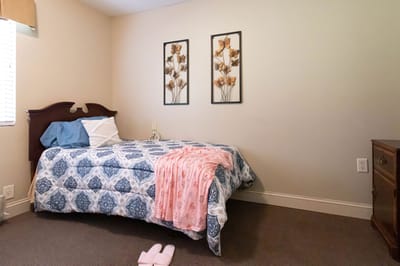 Cozy resident room with floral decor