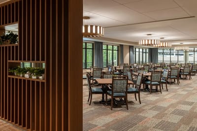 Bright dining area with ample seating