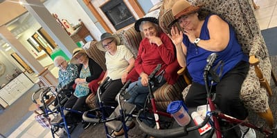 Residents enjoying a social moment in a common area