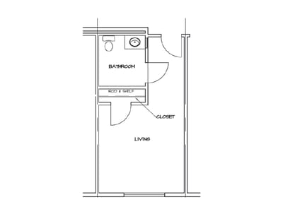 Architectural floor plan of a living space