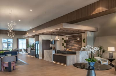 Modern interior of a facility common area